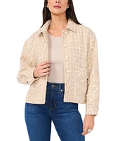 Vince Camuto Women's Metallic Tweed Button-Down Jacket