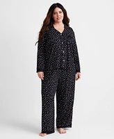 State of Day Women's Collared Knit Pajama Set, Xs-3X, Created for Macy's