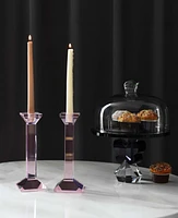 Lainy Home Pair of 9" Classy Crystal Candlesticks