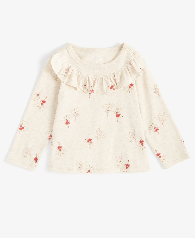 First Impressions Baby Girls Ruffled Fairy-Print Long-Sleeve T-Shirt, Created for Macy's