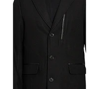 Sam Edelman Men's Coat with Faux-Leather Trim