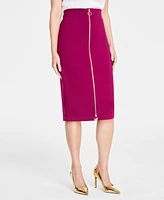 I.n.c. International Concepts Women's Ponte Zip-Front Pencil Skirt, Created for Macy's