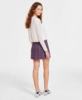 Astr The Label Womens Balsa Top Covina Tweed Mini Skirt