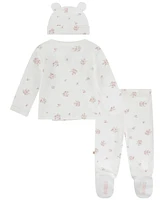 Huggies Baby Girls Printed Top, Pants and Hat 3-Piece Set