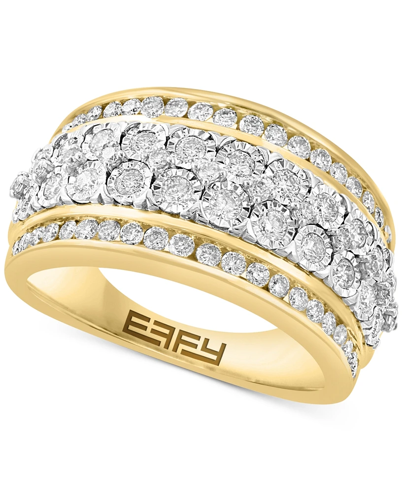 Effy Diamond Multirow Cluster Statement Ring (1 ct. t.w.) in 14k Gold