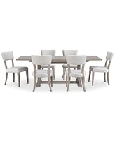 Sadie 7-Pc. Rectangular Dining Set (Table & 6 Upholstered Side Chairs), Created for Macy's