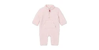 Gerber Baby Girls Fleece Romper with Half Zipper