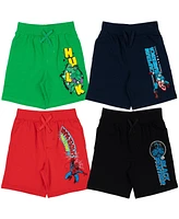 Marvel Boys Avengers Hulk Black Panther Captain America French Terry 4 Pack Shorts to