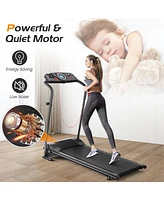 Skonyon 1.0 Hp Electric Mobile Power Foldable Treadmill with Operation Display for Home