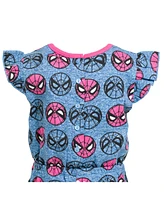 Marvel Toddler Girls Spider-Man Spider-Girl French Terry Romper to