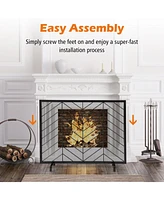 Sugift 38 x 31 Inch Single Panel Fireplace Screen