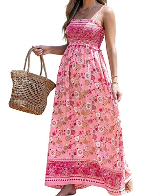 Cupshe Women's Floral Print A-Line Maxi Beach Dress