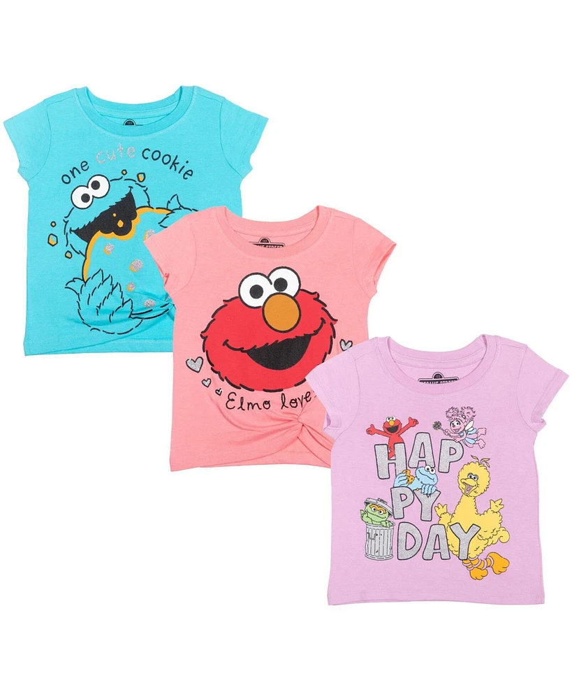 Sesame Street Toddler Girls 3 Pack T-Shirts to (12 Months