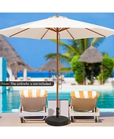 Sugift 19.5 Inch Fillable Round Umbrella Base Stand for Yard Garden Poolside-Black