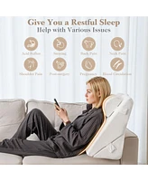 Sugift 3 Pieces Bed Wedge Pillow Set with Air Memory Foam