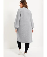 June + Vie Plus Open-Front Cardigan