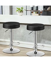 Sugift 1 Piece Round Bar Stool Adjustable Swivel Pub Chair
