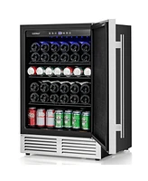Sugift 24 Inches Beverage Refrigerator with Removable Shelves and Adjustable Temperature