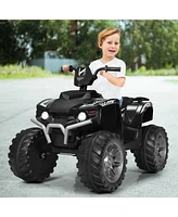 Sugift 12V Kids Ride on Atv with Led Lights and Treaded Tires and Led lights