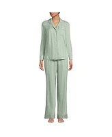 Lands' End Women's Shadow Stripe 2 Piece Pajama Set - Top and Pants