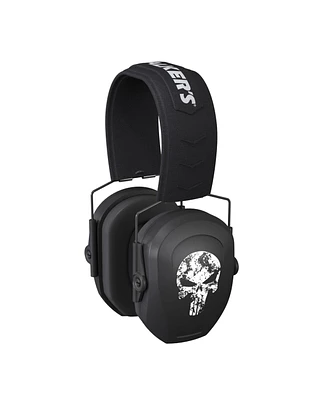 Walkers Walker's Razor Slim Passive Safety Ear Cover (Black, Punisher Skull)