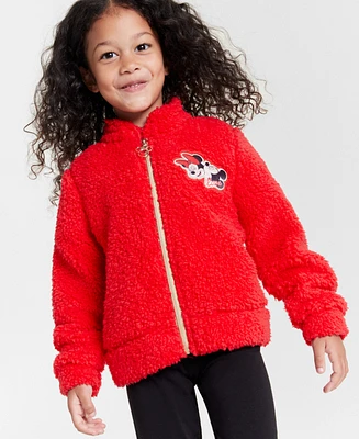 Disney Toddler & Little Girls Love Minnie Mouse Mickey Faux-Sherpa Jacket