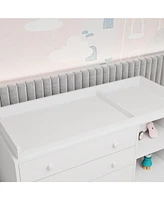 Famapy 5-Drawers White Wood Kids Changing Table Dresser Chest of Drawers