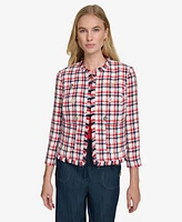 Tommy Hilfiger Women's Open-Front Fringe-Trim Jacket