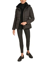 Calvin Klein Women's Faux-Fur-Lined Hooded Puffer Coat