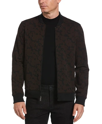 Perry Ellis Men's Floral Jacquard Full-Zip Bomber Jacket