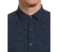 Perry Ellis Men's Slim-Fit Moisture-Wicking Performance Stretch Fern-Print Button-Down Shirt