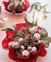 Vietri Holiday Glass Medium Ruffled Bowl
