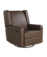 Relax A Lounger 31.8"W Leather Ellicott Swivel Rocker Recliner