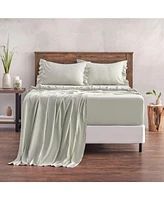 Chanasya Premium Ruffle Sheet Set - Shabby Chic Double Brushed Soft Ruffled Hem Solid Microfiber Fitted Sheet, Flat & Pillow Cover