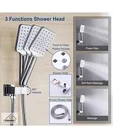 Casainc 10-inch Wall Mounted Square Rain Shower Set with Anti-scald Valve