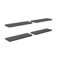 vidaXL Floating Wall Shelves pcs High Gloss 31.5"x9.3"x1.5" Mdf