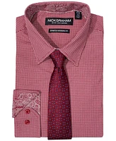 Nick Graham Men's Check Shirt & Medallion Tie Set