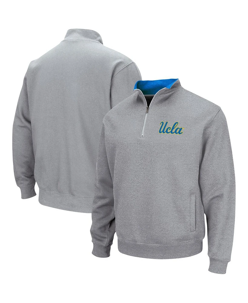 Colosseum Men's Heathered Gray Ucla Bruins Tortugas Team Logo Quarter-Zip Jacket