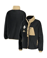 Wear by Erin Andrews Women's Black New Orleans Saints Polar Fleece Raglan Full-Snap Jacket