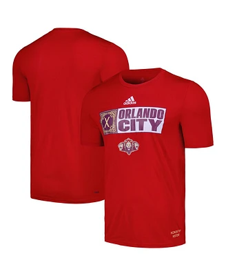 Adidas Men's Red Orlando City Sc 2024 Jersey Hook Aeroready T-Shirt