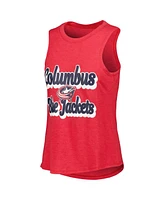 Concepts Sport Women's Heather Red/Heather Navy Columbus Blue Jackets Meter Muscle Tank Top Pants Sleep Set