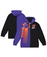 Mitchell & Ness Men's Purple/Black Phoenix Suns Color Block 2.0 Fleece Full-Zip Hoodie