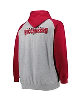 Fanatics Men's Heather Gray Tampa Bay Buccaneers Big Tall Fleece Raglan Full-Zip Hoodie Jacket