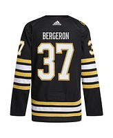 Adidas Men's Patrice Bergeron Boston Bruins Away Captain Patch Primegreen Authentic Pro Player Jersey