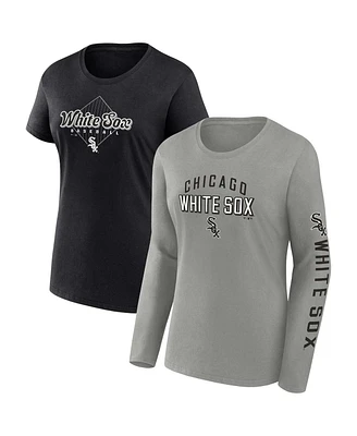 Fanatics Women's Gray/Black Chicago White Sox T-Shirt Combo Pack