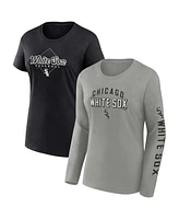 Fanatics Women's Gray/Black Chicago White Sox T-Shirt Combo Pack