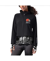 Msx by Michael Strahan Women's Black Cleveland Browns Grace Raglan Full-Zip Running Jacket