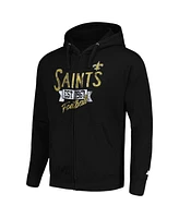 Starter Men's Black New Orleans Saints Domestic Post Season Full-Zip Hoodie