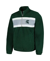 G-iii Sports by Carl Banks Men's Green Michigan State Spartans Pinch Runner Half-Zip Top