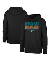 '47 Brand Men's Black Miami Dolphins Box Out Headline Pullover Hoodie